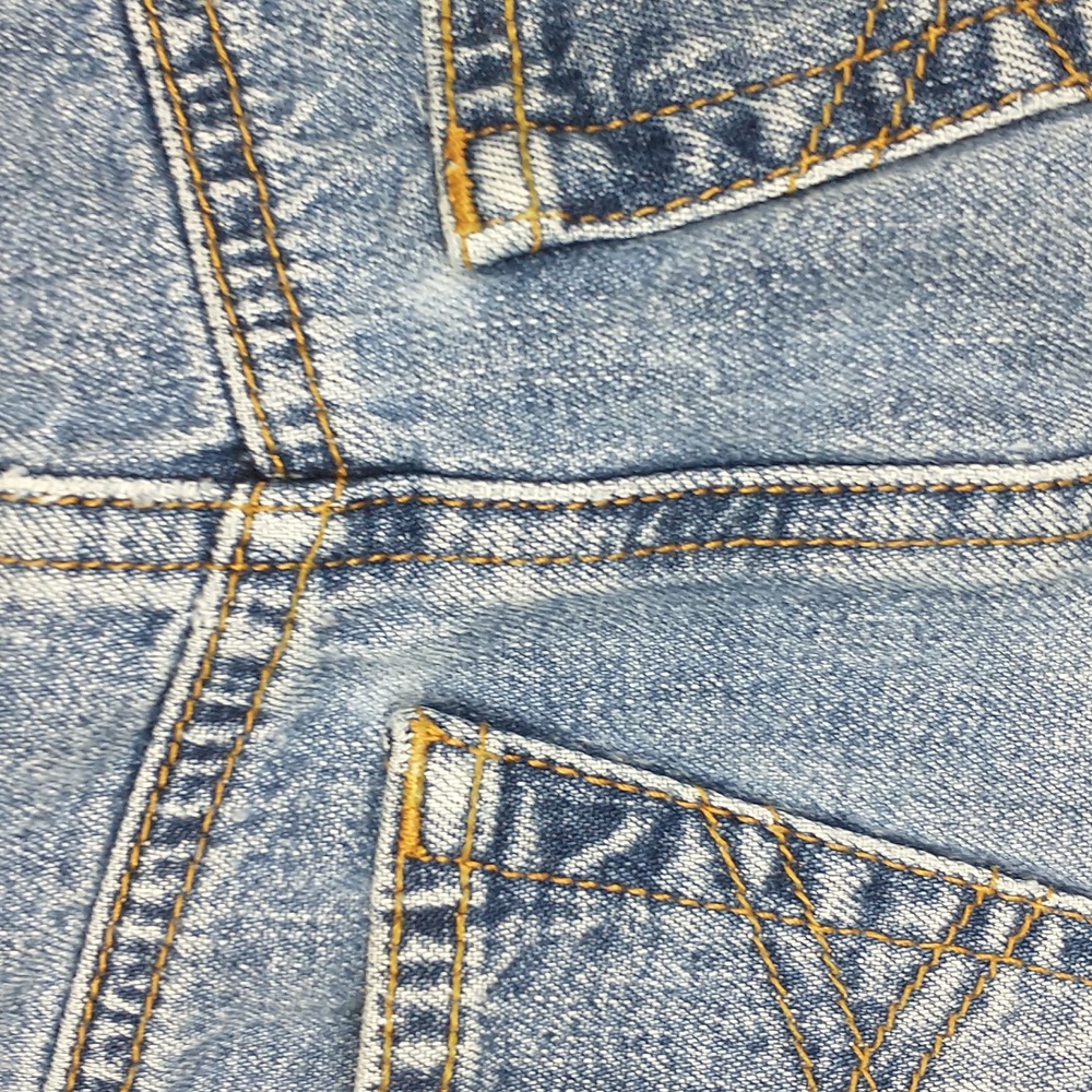 Vintage Abercrombie & Fitch Mini Skirt 2 Denim Blue Jean Cut Off Distressed Y2K - Picture 8 of 12